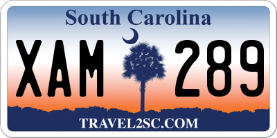 SC license plate XAM289