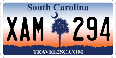 SC license plate XAM294