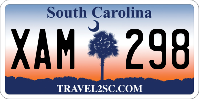 SC license plate XAM298