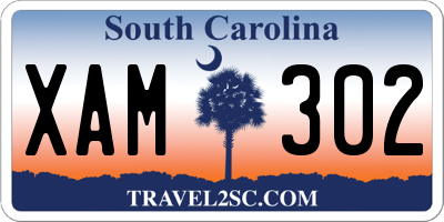 SC license plate XAM302
