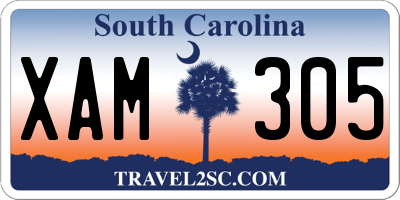 SC license plate XAM305