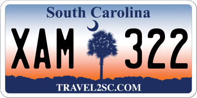 SC license plate XAM322