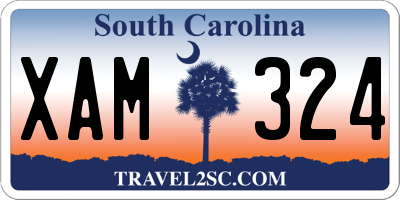SC license plate XAM324