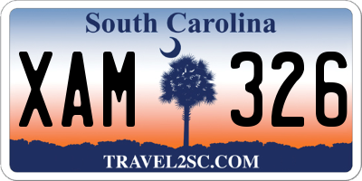 SC license plate XAM326