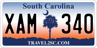 SC license plate XAM340