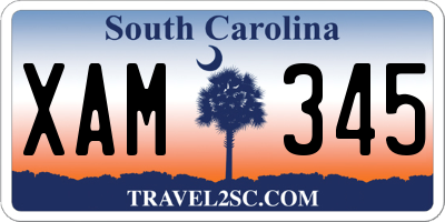 SC license plate XAM345