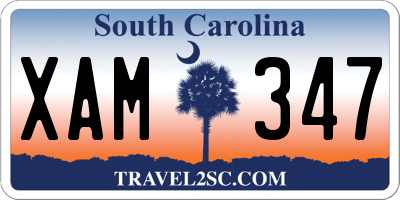 SC license plate XAM347