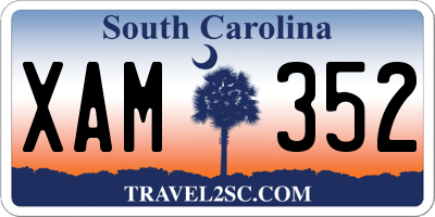 SC license plate XAM352