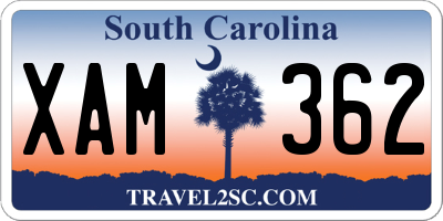 SC license plate XAM362