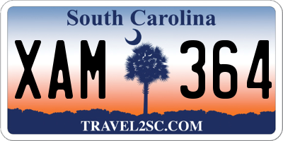 SC license plate XAM364