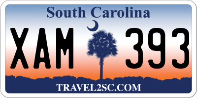 SC license plate XAM393