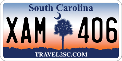 SC license plate XAM406