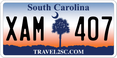 SC license plate XAM407
