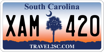 SC license plate XAM420