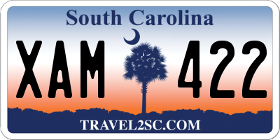 SC license plate XAM422