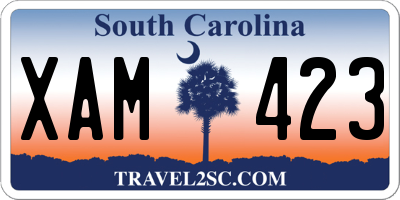 SC license plate XAM423