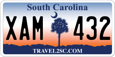 SC license plate XAM432