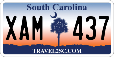 SC license plate XAM437