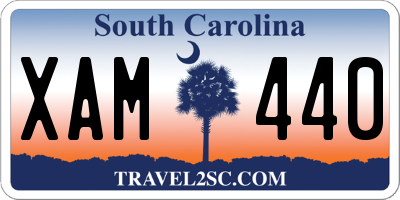 SC license plate XAM440