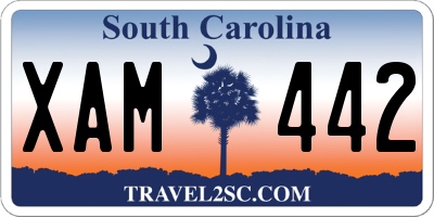 SC license plate XAM442