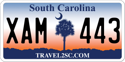 SC license plate XAM443