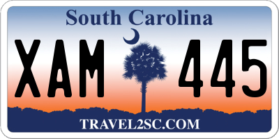 SC license plate XAM445