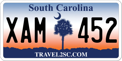 SC license plate XAM452