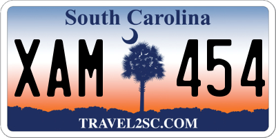 SC license plate XAM454