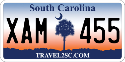 SC license plate XAM455
