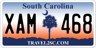 SC license plate XAM468