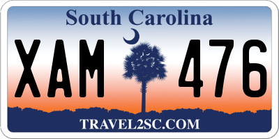 SC license plate XAM476