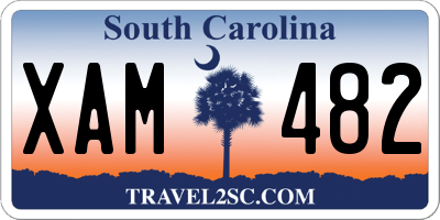 SC license plate XAM482