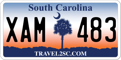 SC license plate XAM483