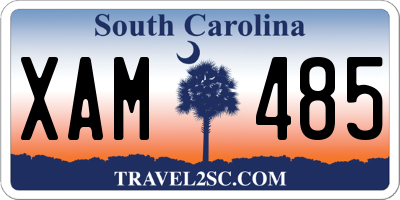 SC license plate XAM485