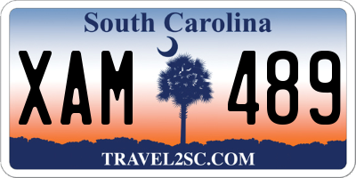 SC license plate XAM489