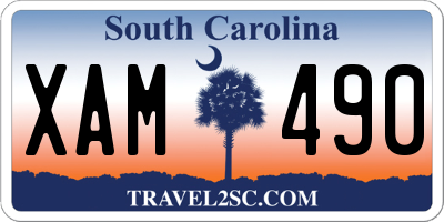 SC license plate XAM490