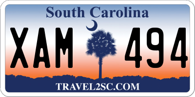 SC license plate XAM494