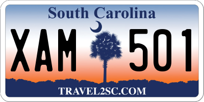SC license plate XAM501