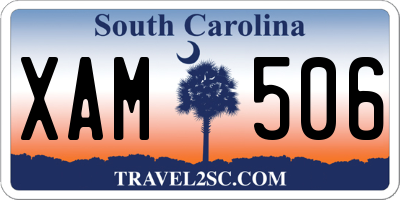 SC license plate XAM506