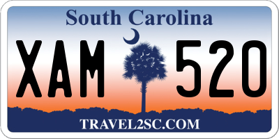 SC license plate XAM520