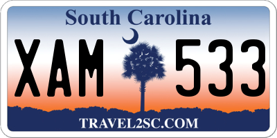 SC license plate XAM533