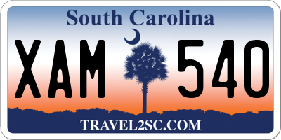 SC license plate XAM540