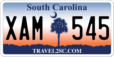 SC license plate XAM545
