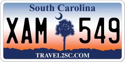 SC license plate XAM549