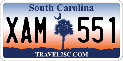 SC license plate XAM551