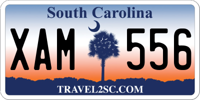 SC license plate XAM556