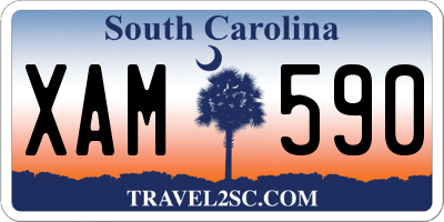 SC license plate XAM590