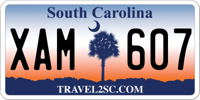 SC license plate XAM607