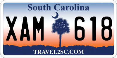 SC license plate XAM618