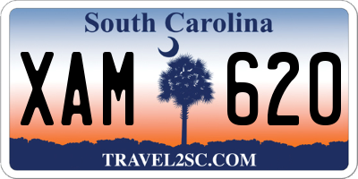 SC license plate XAM620